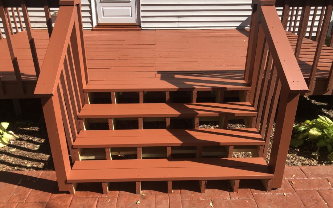 Back deck staircase and re-staining project