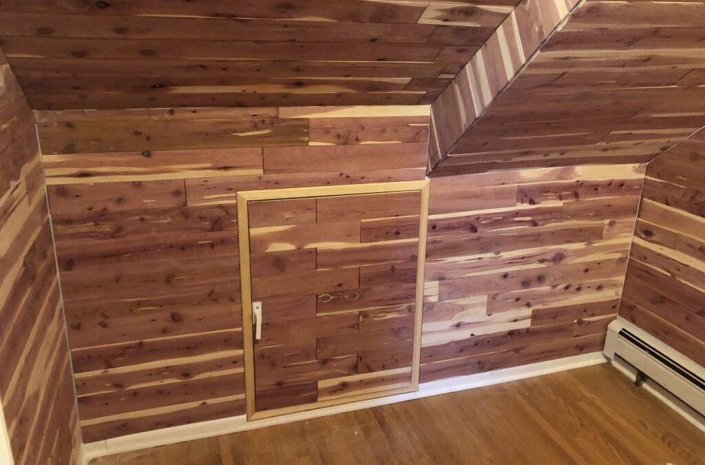 Closet cedar lining, new attic entries and door rehabs – part 1